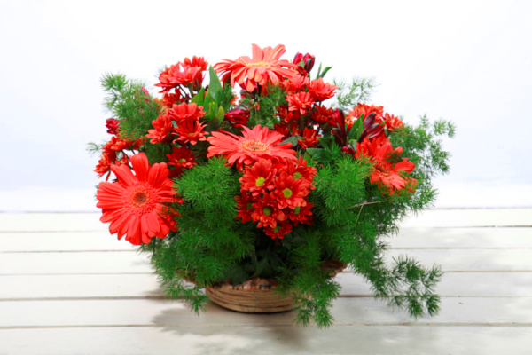 Cesta en colores rojos-anaranjados - Imagen 2